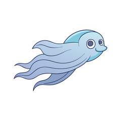 Vector silhouette illustration of a ghost flying at high speed