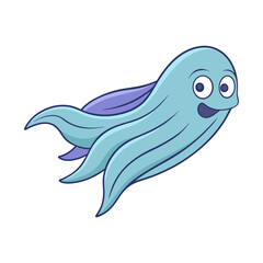 Vector silhouette illustration of a ghost flying at high speed