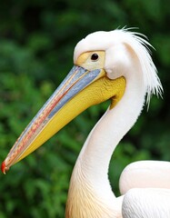 Great White Pelican Portrait with Bird Wildlife Zoo. (1)