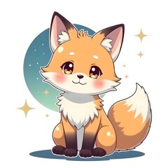 Obraz premium red fox cartoon