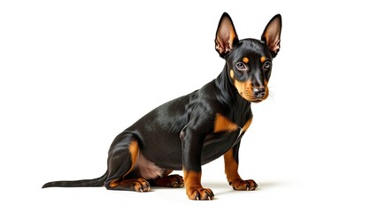 Doberman Puppy Isolated, Studio Shot