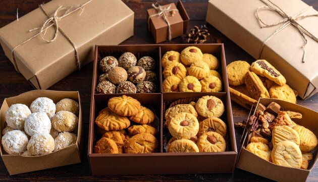 Assorted Indonesian Cookies Gift Hampers for Eid al Fitr and other special occasions. - Powered by Adobe