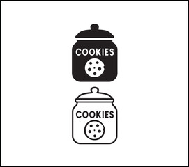Cookie jar icon, minimal flat outline