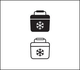 Cooler box icon, simple flat outline
