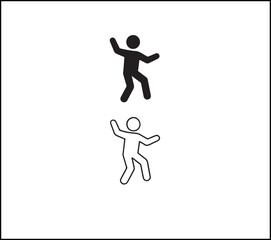 Dance icon, simple flat outline style