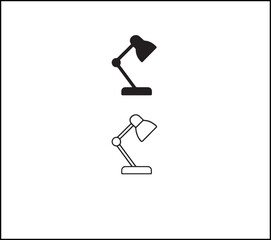 Desk lamp icon, minimal flat outline