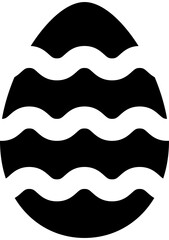 Obraz premium Black and white patterned flat egg illustration.