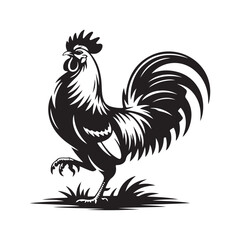 Chicken vector silhouette. Hen vector icon Art Illustration.