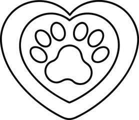 Dog Paw Print Illustration in Cartoon Style for Clipart and Design Use, Dog Paw Drawing, Cartoon Paw Print, Pet Paw Vector