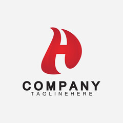 Letter H Flame Logo Design Template, H fire logo, Emblem, Design Concept, Creative Symbol, Icon