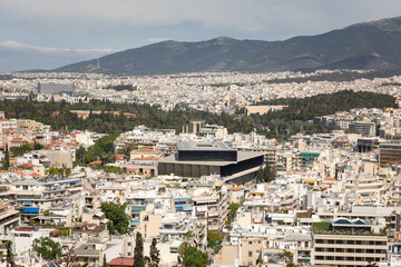The Acropolis Museum in Athens, view from a hill