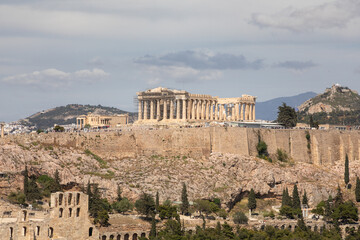 View of the Acropolis from the opposite hill, Athens