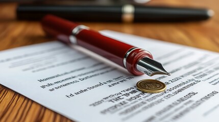 Contract with Red Pen.