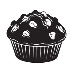 Golden peaks and soft centers – Muffin silhouette mirrored in gentle Muffin vector – Muffin illustration

