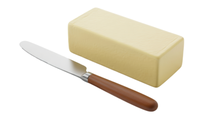 Isolated Butter and Knife
