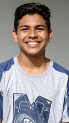 Happy Teen Boy Portrait with Studio Shot, and Smile.