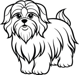 Stylish Shih Tzu Vector Illustration of Well-Groomed Toy Breed with Long Hair and Top Knot  Shih Tzu Dog with Hair Bow
Elegant Toy Dog Vector Art
Fluffy Lap Dog Clipart
