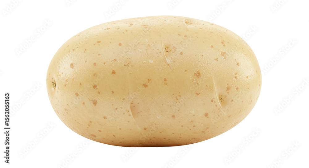 Poster detailed close up of a single raw potato on a black and color background