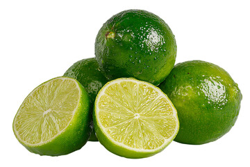 Close up of juicy, ripe limes, perfect for cocktails or cooking.