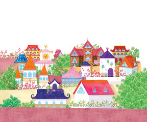 아름다운 도시 마을 지붕 풍경