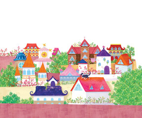 아름다운 도시 마을 지붕 풍경