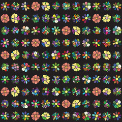 Florar Pattern. Abstract Floral Background Design with Artistic Botanical Elements