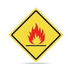 Flammable material warning sign illustration
