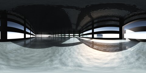HDRI, environment map, spherical panorama, equidistant projection, production room, factory premises,
3D rendering