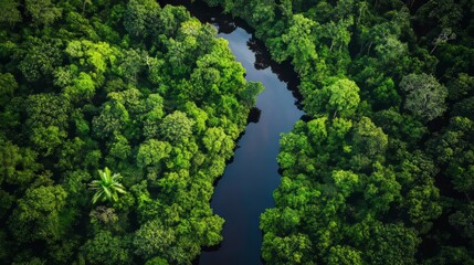Naklejka premium Picturesque view of a creek running through a lush forest