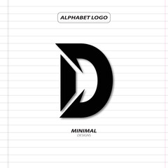 Minimalistic D Alphabet Logo Design with Clean Lines