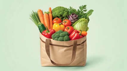 shopping bags with vegetables