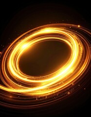 Golden Light Spiral with Abstract Background, Energy, and Glow.