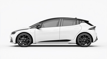Sleek, white electric car mockup design