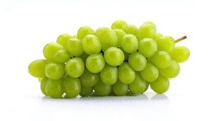 fresh muscat green grapes isolated on white background
