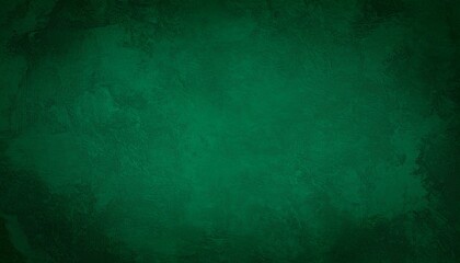 Fototapeta premium deep green grainy grunge wall background with copy space