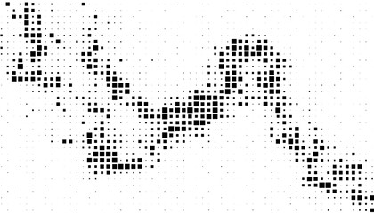 Black and white abstract motion of particles pattern with pixel effect for modern background and jersey design element. Vector Format Illustration 