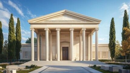 Obraz premium Neoclassical Temple Architecture: A Majestic Structure