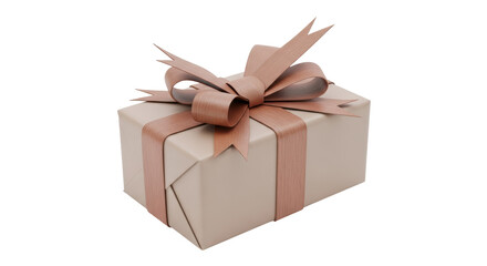 Isolated Gift Box with Ribbon
