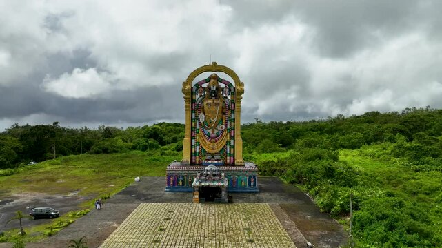 Aerial view of Hari Hara Devasthanam Temple, Mauritius.