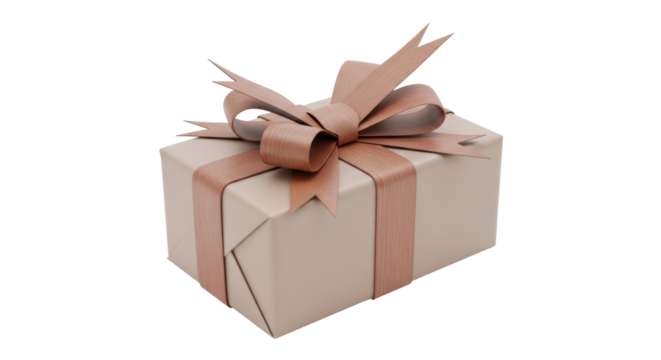Isolated Gift Box with Ribbon