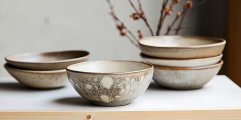 workshop of handmade glazed ceramics. Eco-friendly dishes. ai generative