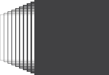 Square black gradient frame with blended line effect. Geometric shape