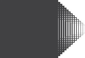 Square black gradient frame with blended line effect. Geometric shape