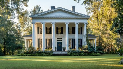 Naklejka premium Magnificent Southern Mansion at Sunrise