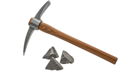 Isolated Pickaxe and Rocks