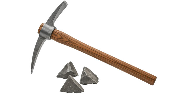 Isolated Pickaxe and Rocks