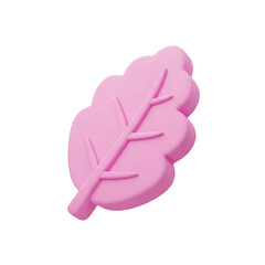 Simple pink leaf cartoon 3d illustration