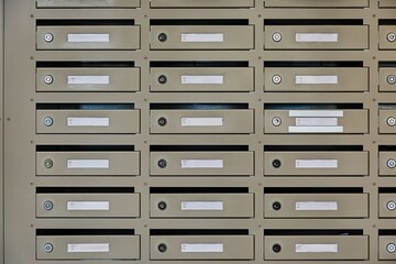 Post boxes of a house of apartments