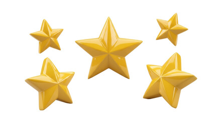 Obraz premium Isolated Golden Yellow Star Shapes
