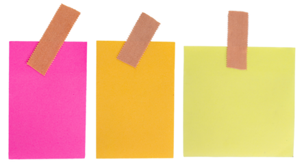 colorful paper notes on transparent background. png image